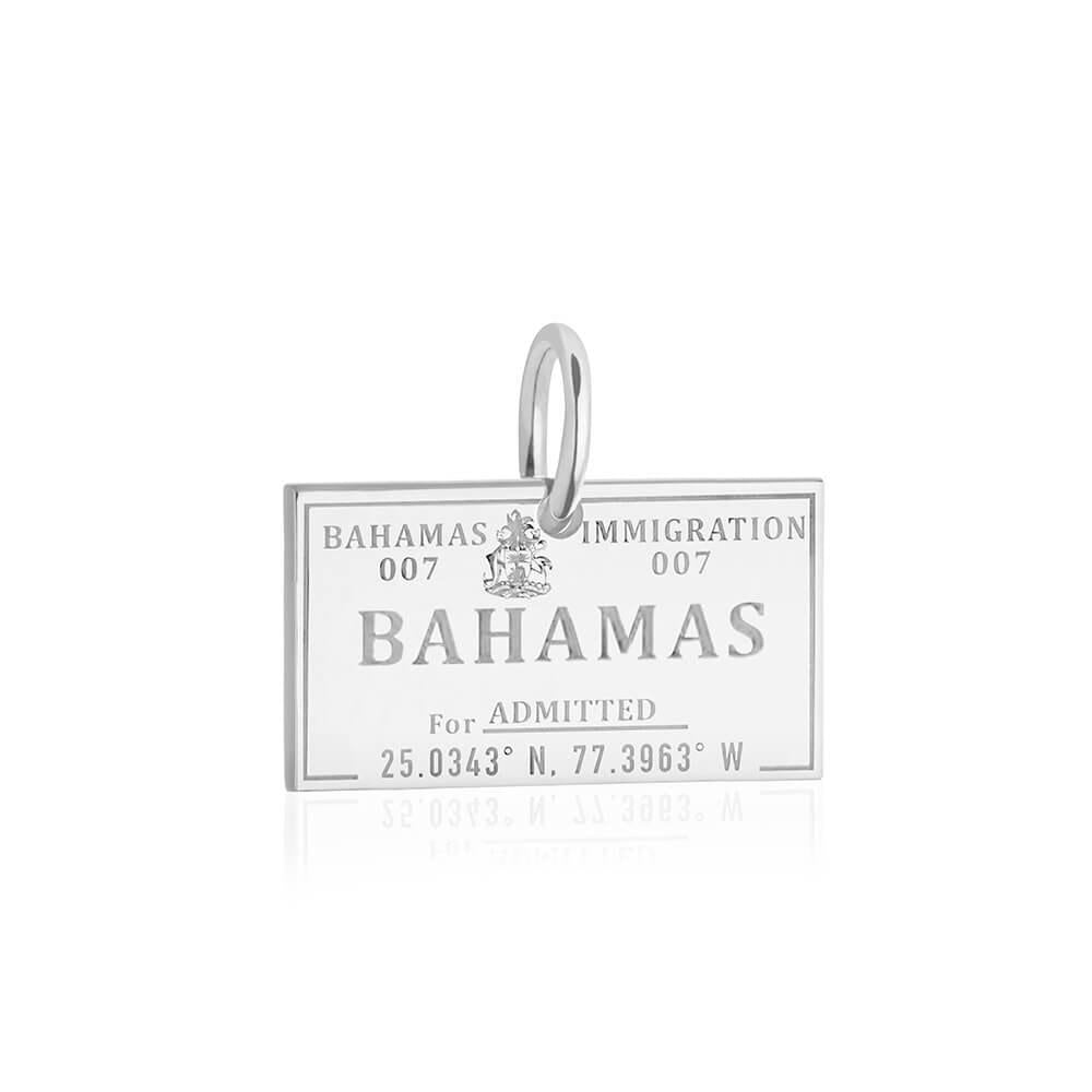 Silver Travel Charm, Bahamas Passport Stamp - JET SET CANDY (1720206983226)