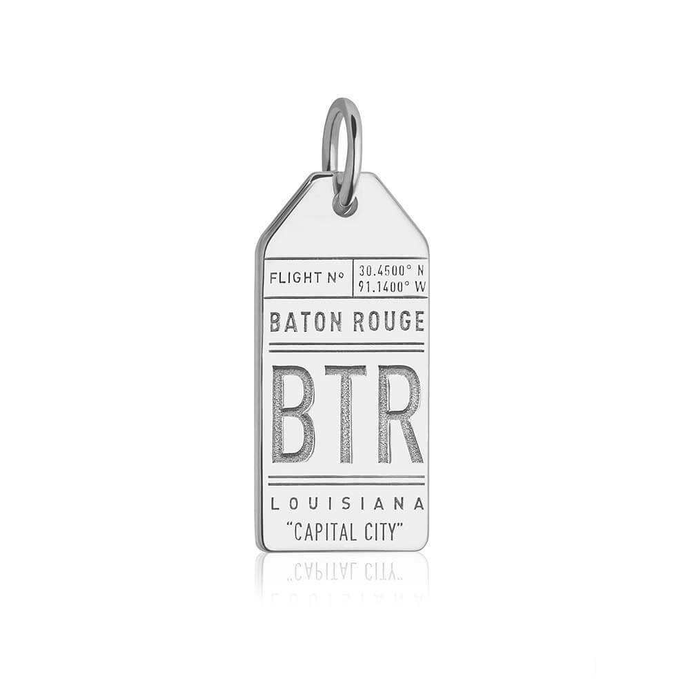 Silver USA Charm, BTR Baton Rouge Luggage Tag - JET SET CANDY  (1720183259194)