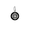 Silver Mini Black Enamel Compass Charm - JET SET CANDY  (4440617156696)