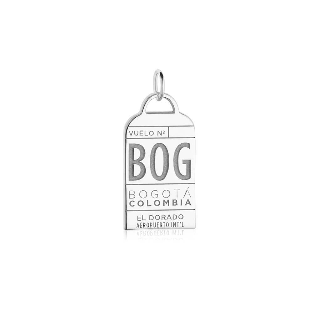 Silver Colombia Charm, BOG Bogota Luggage Tag - JET SET CANDY  (1925213061178)