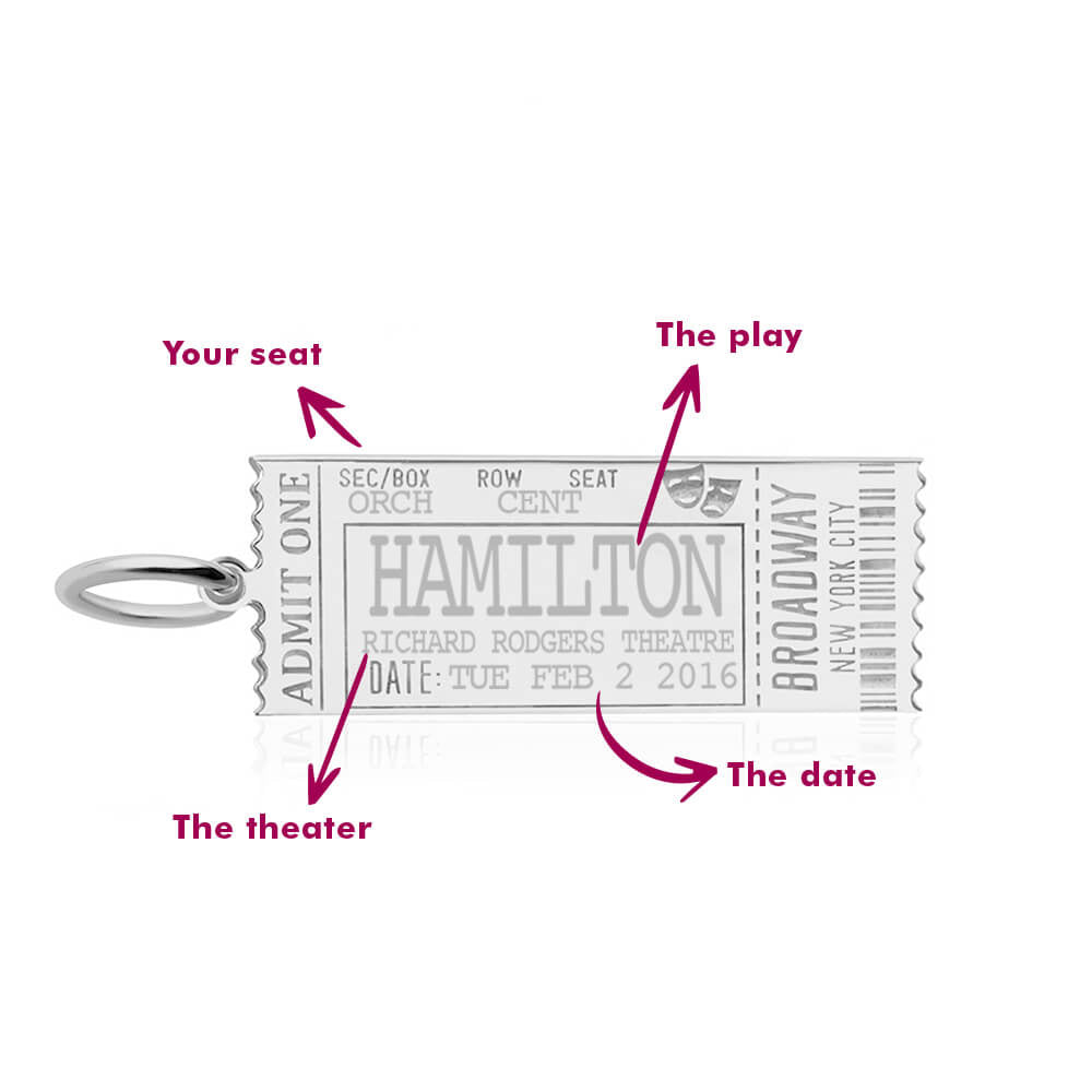Silver Broadway Ticket Charm - JET SET CANDY (7807956484344)