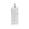 Boston Massachusetts USA BOS Luggage Tag Charm Silver