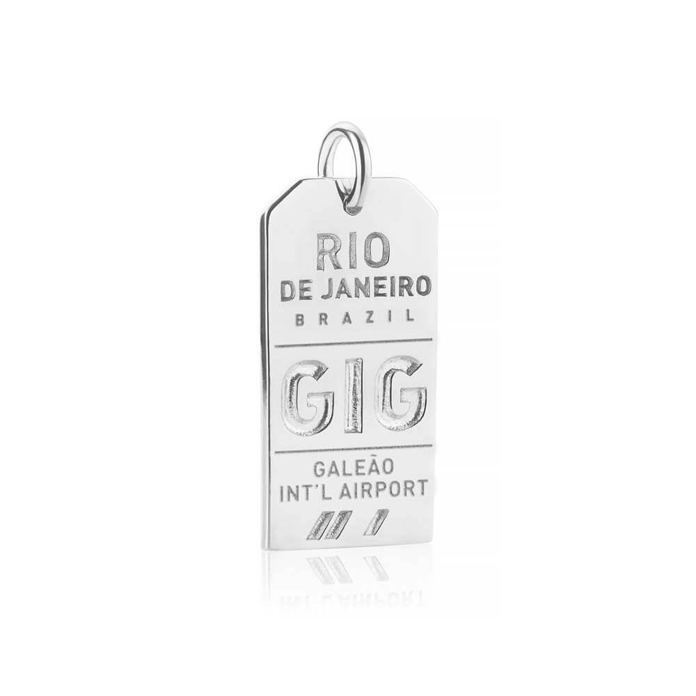 Silver Brazil Charm, GIG Rio de Janeiro Luggage Tag - JET SET CANDY  (1720191320122)