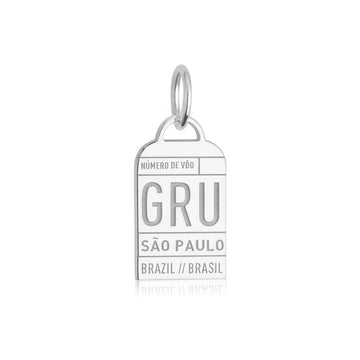 Sao Paulo Brazil GRU Luggage Tag Charm Silver