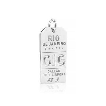 Silver Brazil Charm, GIG Rio de Janeiro Luggage Tag
