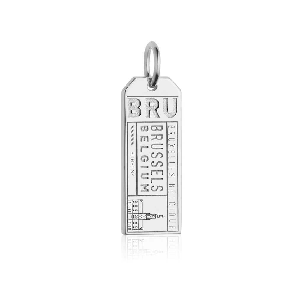 Silver Belgium Charm, BRU Brussels Luggage Tag - JET SET CANDY  (1720188371002)