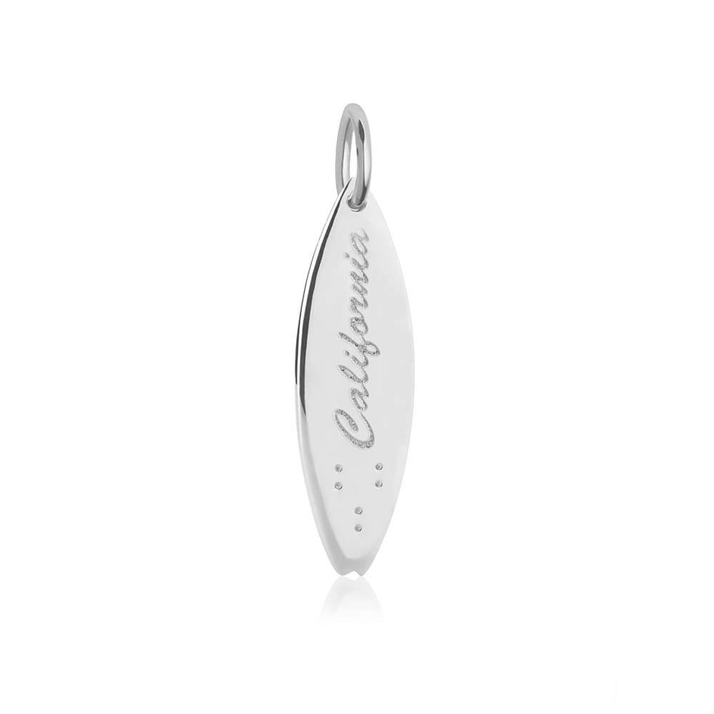 Silver Surfboard Charm, California - JET SET CANDY  (1720174346298)