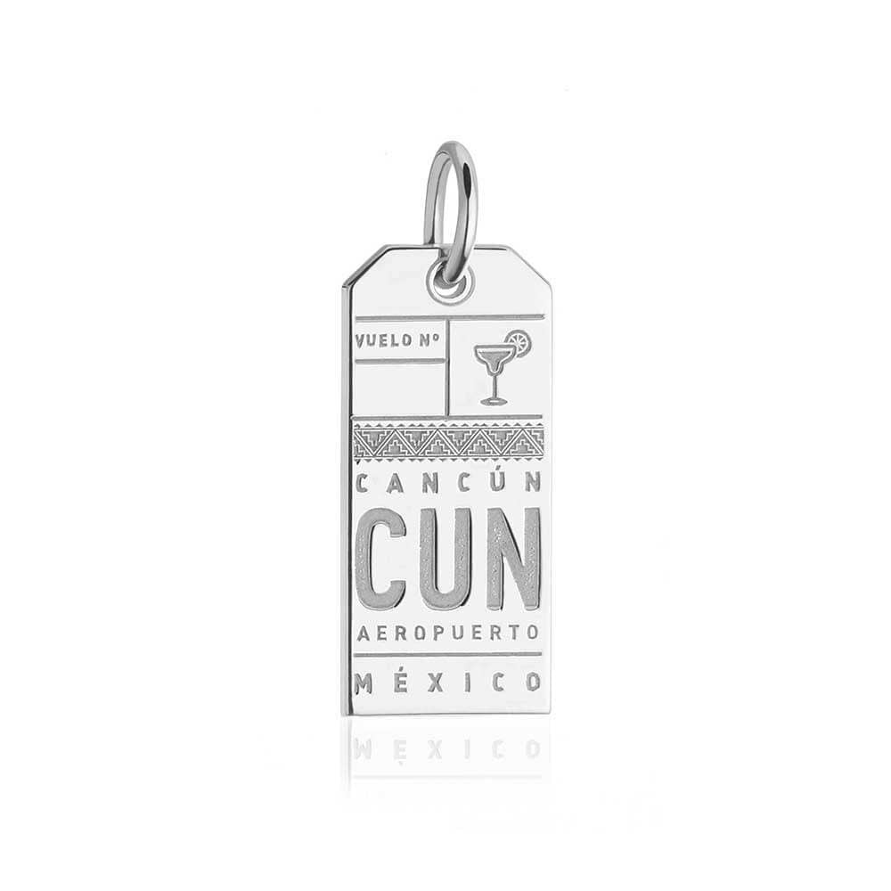Sterling Silver Mexico Charm, CUN Cancun Luggage Tag - JET SET CANDY  (2457862340666)