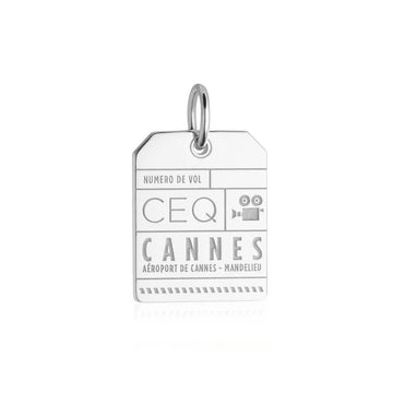 Cannes France CEQ Luggage Tag Charm Silver