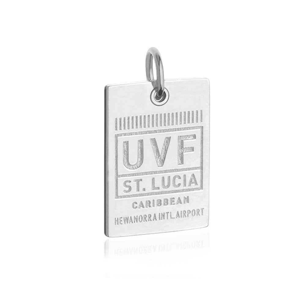 Silver St. Lucia Charm, UVF Luggage Tag - JET SET CANDY  (1720190238778)
