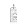 Charleston South Carolina USA CHS Luggage Tag Charm Silver