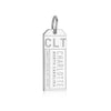 Charlotte North Carolina USA CLT Luggage Tag Charm Silver