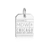 Chicago Illinois USA MDW Luggage Tag Charm Silver