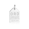 Chicago Illinois USA ORD Luggage Tag Charm Silver