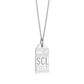 Silver Travel Charm, SCL Chile Luggage Tag