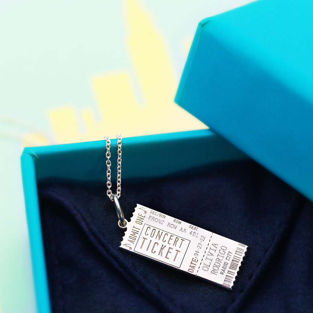 Concert Ticket Charm, Solid Gold - JET SET CANDY (7847886422264)