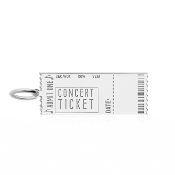 Concert Ticket Charm, Silver