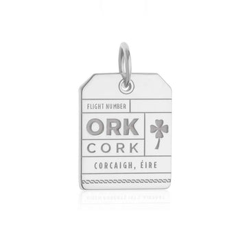 Silver Ireland Charm, ORK Cork Luggage Tag