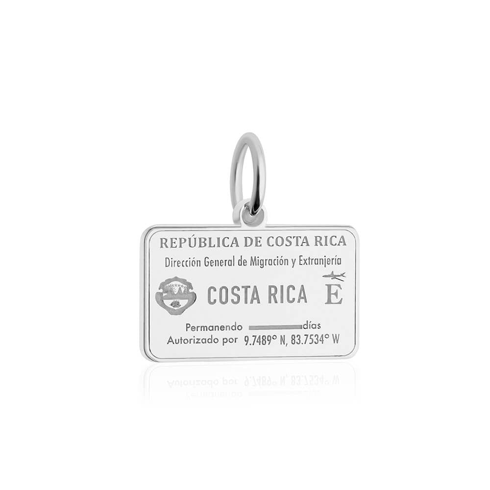 Sterling Silver Travel Charm, Costa Rica Passport Stamp (1925226463290)