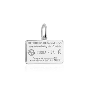 Silver Travel Charm, Costa Rica Passport Stamp