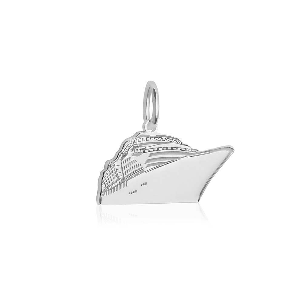 Sterling Silver Cruise Ship Charm - JET SET CANDY  (2351860744250)