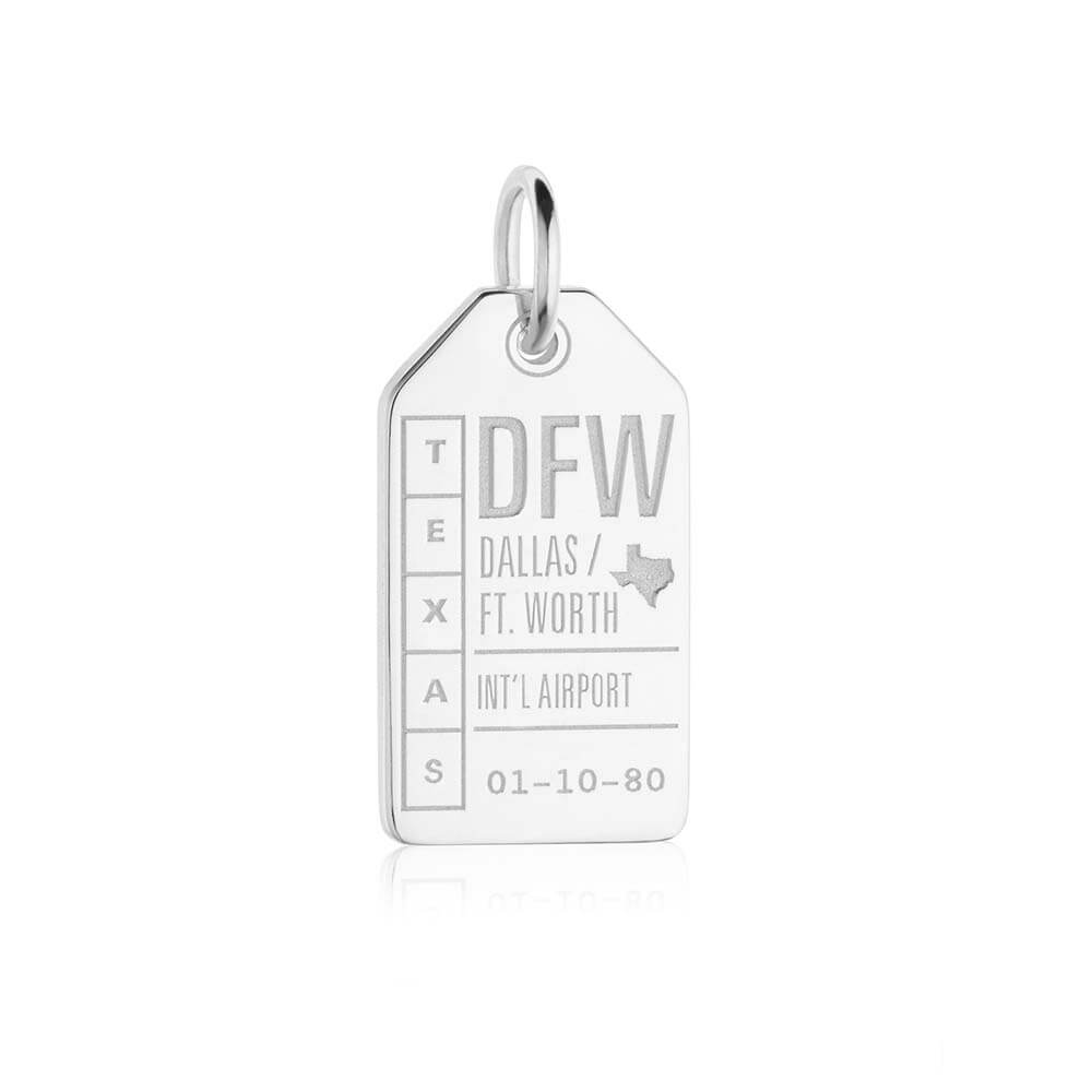 Silver Dallas Charm, DFW Luggage Tag - JET SET CANDY  (2335388958778)