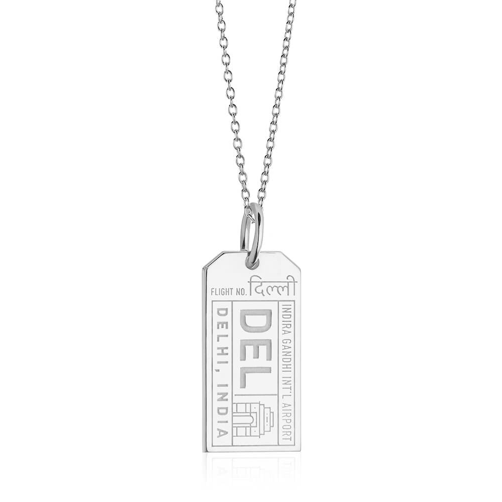Silver India Charm, DEL Delhi Luggage Tag - JET SET CANDY (7781392515320)