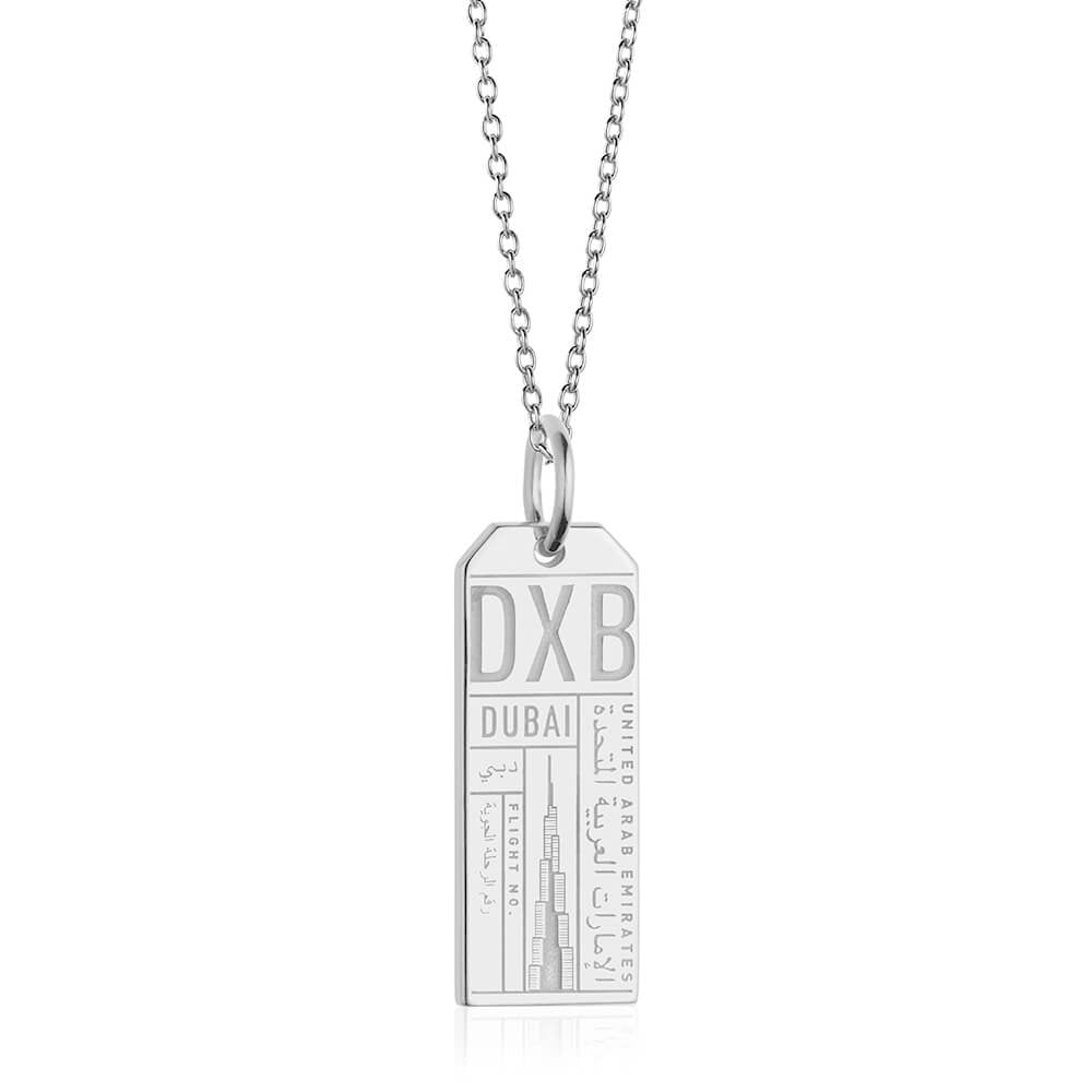Silver Dubai Charm, DXB Luggage Tag - JET SET CANDY (7781392679160)