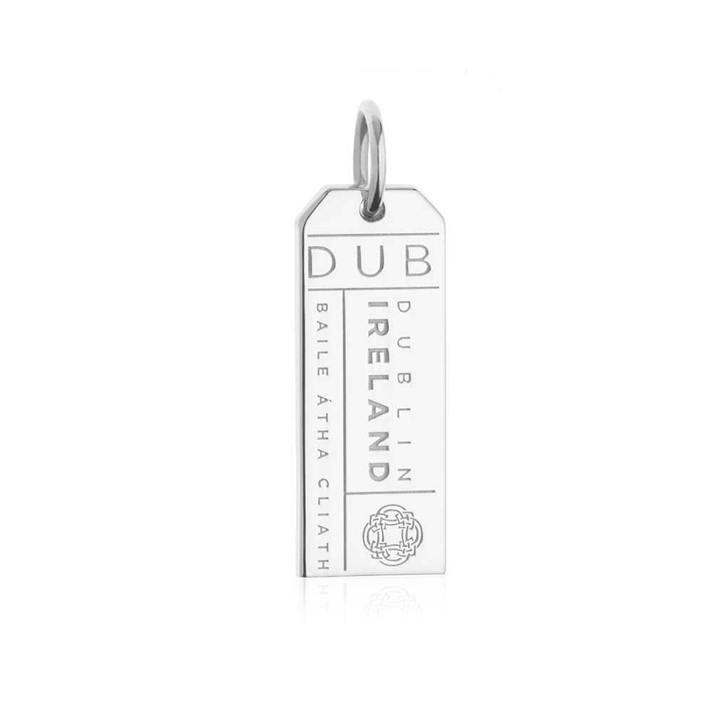 Silver Ireland Charm, DUB Dublin Luggage Tag - JET SET CANDY  (1720194826298)