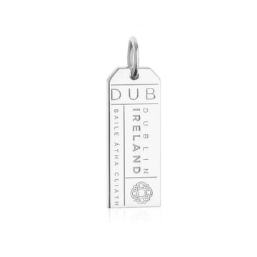 Dublin Ireland DUB Luggage Tag Charm Silver