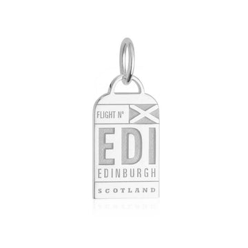 Silver Scotland Charm, EDI Edinburgh Luggage Tag