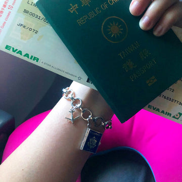 China Passport Book Charm, Gold