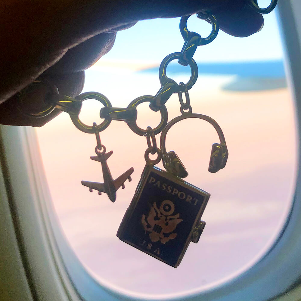 Silver Passport Book Charm, Enamel - JET SET CANDY (7532598755576)