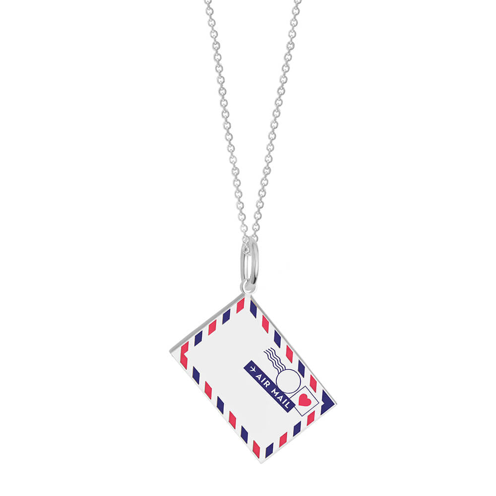 Silver Customizable Air Mail Charm - JET SET CANDY (7671766089976)