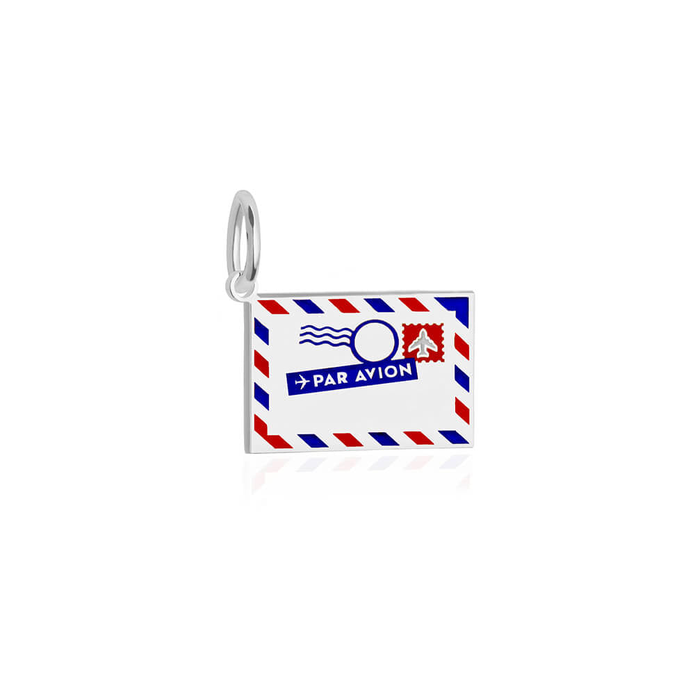 Silver Customizable Air Mail Charm, Mini - JET SET CANDY (7671782375672)