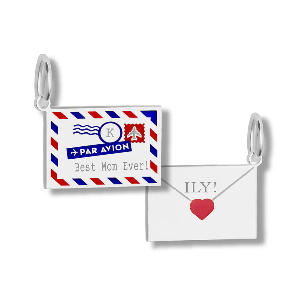 Silver Customizable Air Mail Charm, Mini - JET SET CANDY (7671782375672)