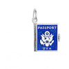 Passport Book Charm USA Enamel Silver