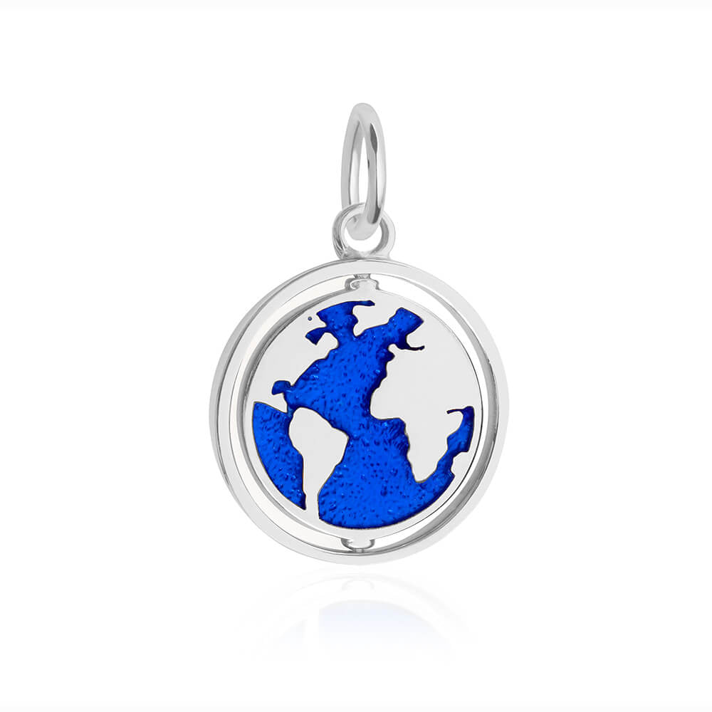 Large Silver Spinning Globe Charm (6738296438968)