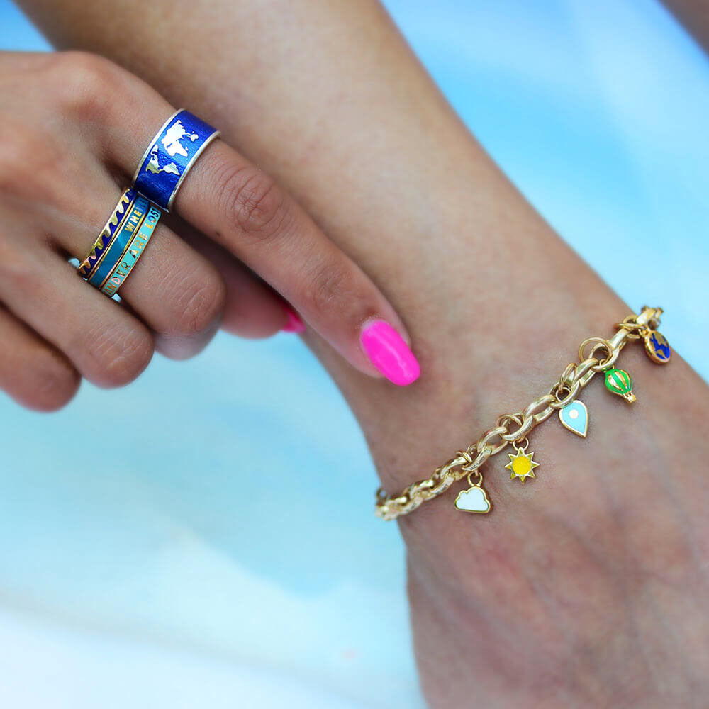 Gold World Map Ring - JET SET CANDY (7719415841016)