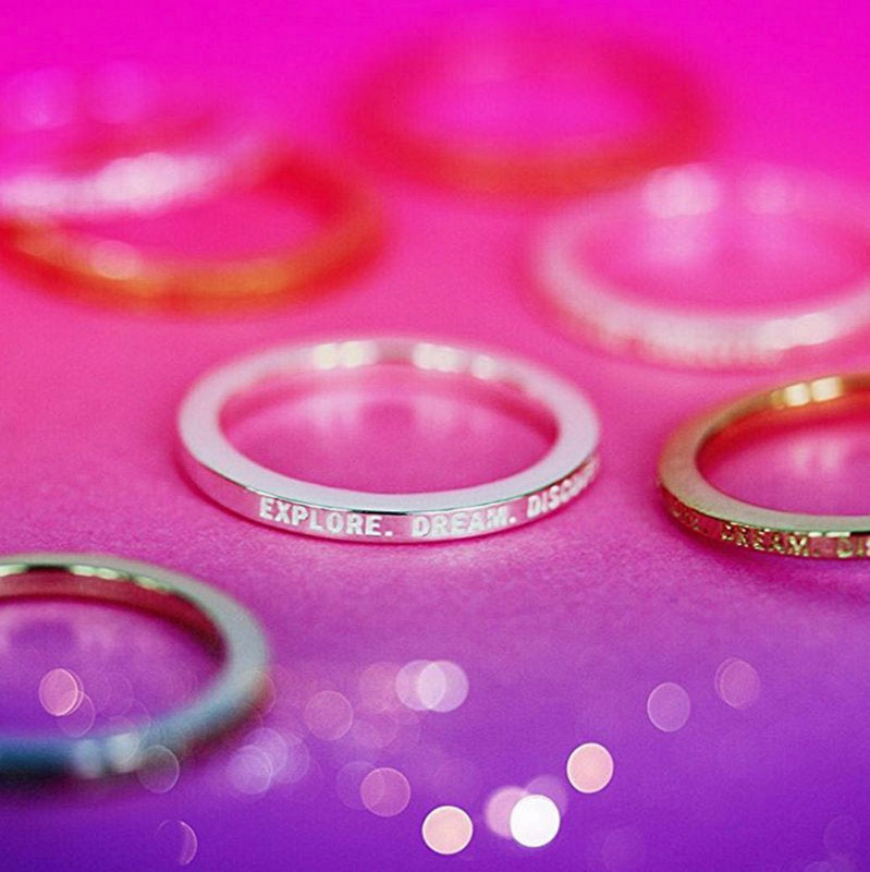 Silver Travel-Inspired Ring, Explore Dream Discover - JET SET CANDY  (1977345015866)