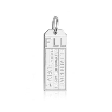 Silver USA Charm, FLL Fort Lauderdale Luggage Tag