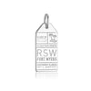 Fort Myers Florida USA RSW Luggage Tag Charm Silver