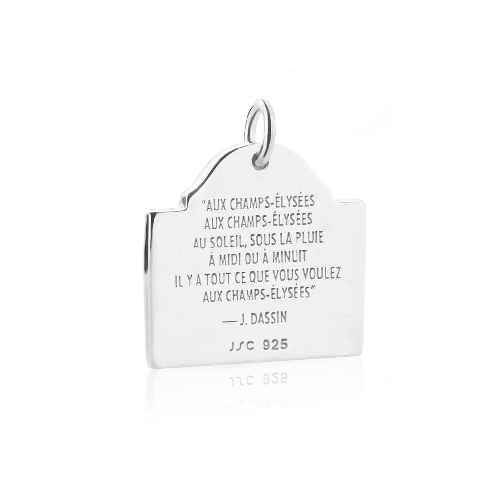 Silver Champs-Élysées Sign Charm - JET SET CANDY  (2352671424570)