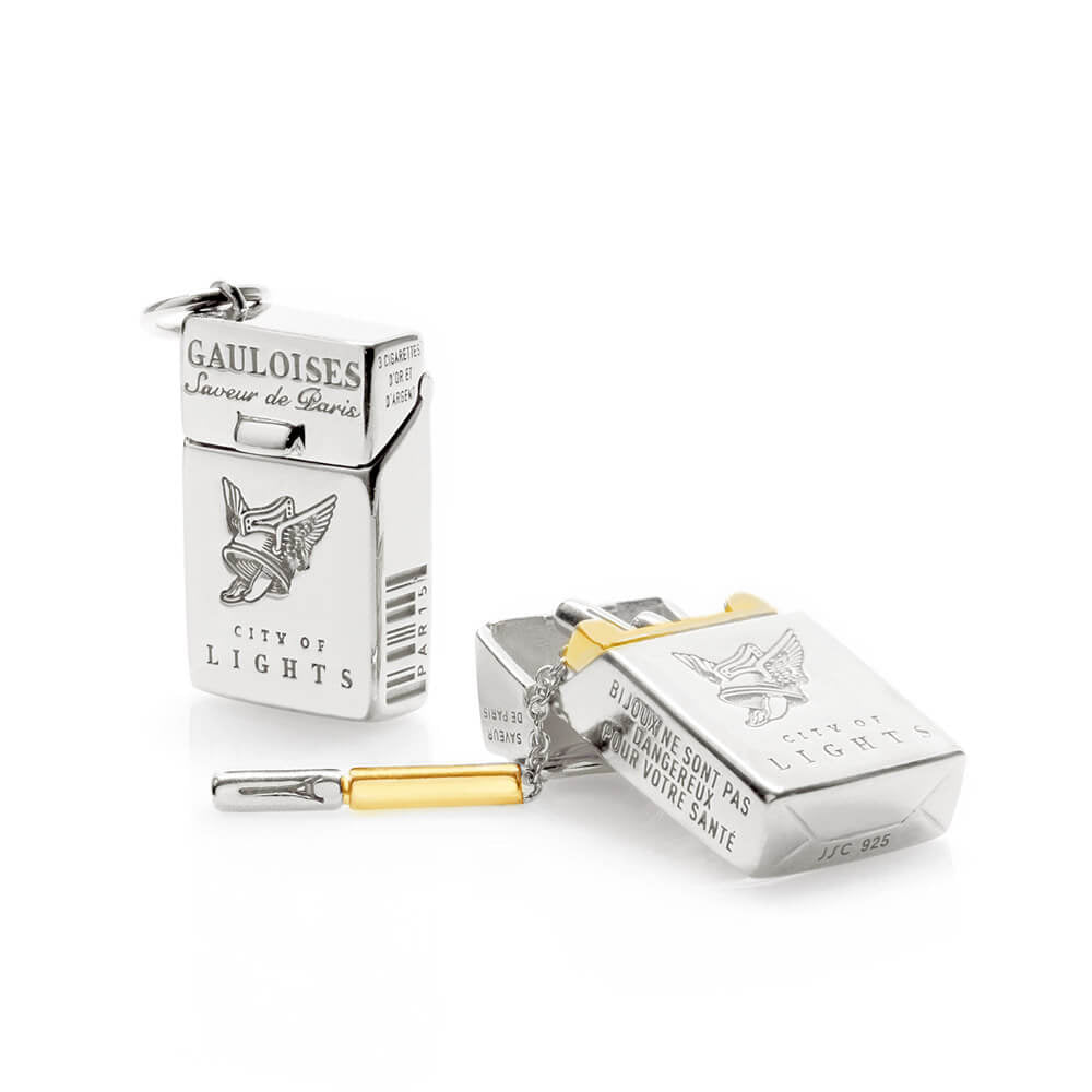 Silver French Charm, Gauloises Cigarettes - JET SET CANDY (7668088570104)