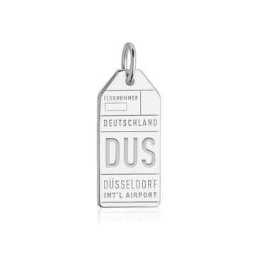Dusseldorf Germany DUS Luggage Tag Charm Silver
