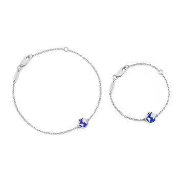 Silver Mom & Baby Globe Bracelet Bundle