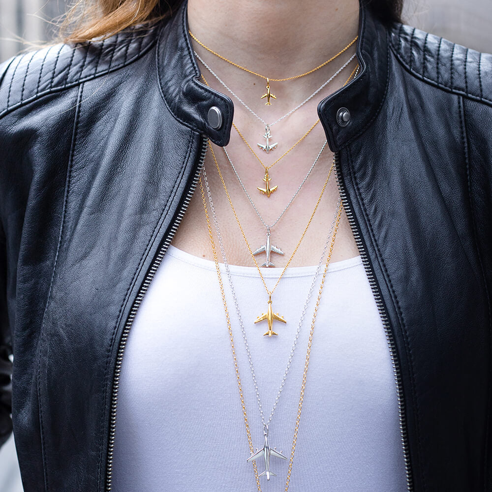 Silver Airplane Charm, Medium - JET SET CANDY  (1720177655866)