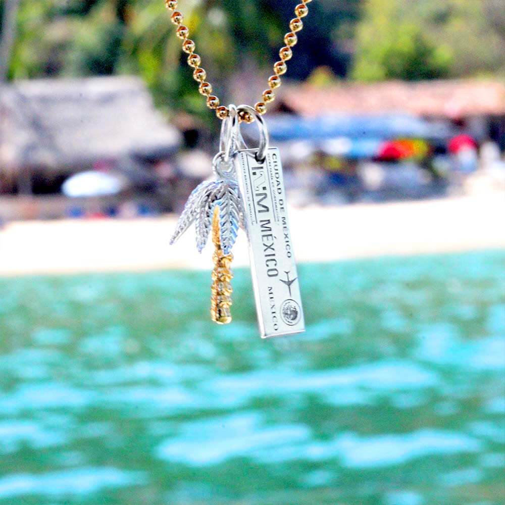 Silver Travel Charm, Mexico Passport Stamp - JET SET CANDY (1720206491706)