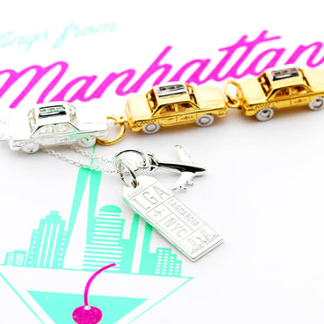 New York Taxi Charm Gold