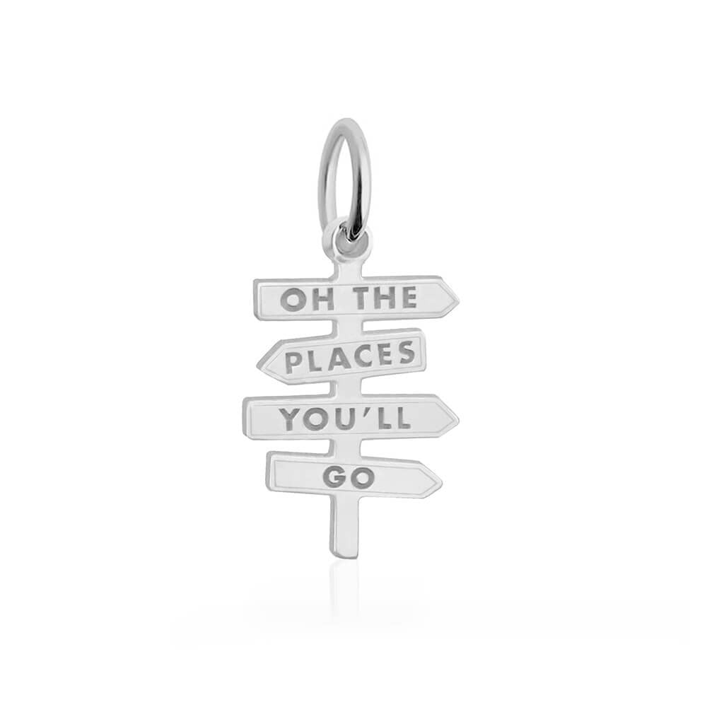 Silver graduation cap charm by Jet Set Candy, featuring engraved details on a white background.
